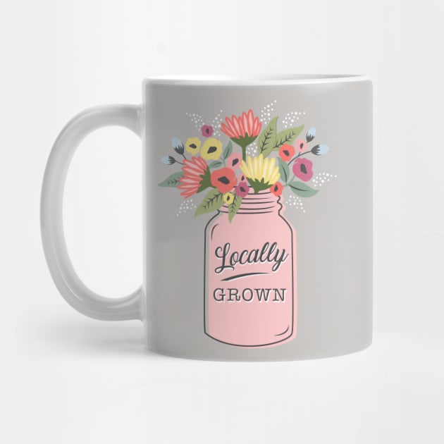 Locally Grown Blush Pink Mason Jar Flowers by figandlilyco